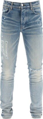 'Distressed Logo' Jeans