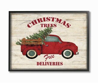 Merry Christmas Vintage-Inspired Tree Truck Framed Giclee Art, 11 x 14