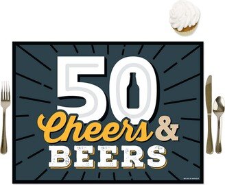 Big Dot Of Happiness Cheers & Beers to 50 Years - Party Table Decor - 50th Party Placemats - 16 Ct