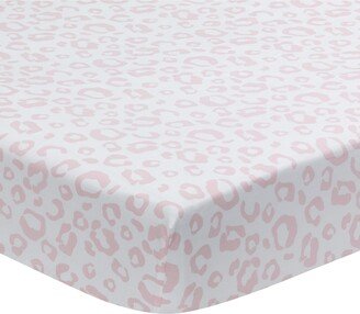 Signature Pink/White Leopard Organic Cotton Fitted Crib Sheet