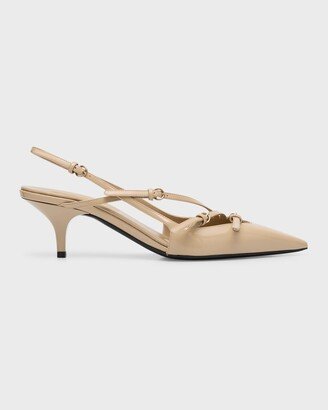 Patent Buckle-Trio Slingback Pumps