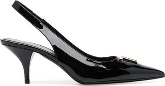 Logo-Plaque 80mm Slingback Pumps