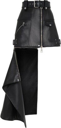 Asymmetric Biker Miniskirt