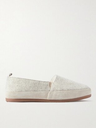 Mulo Suede-Trimmed Wool-Felt Slippers