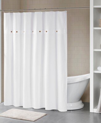 Finley Waffle Weave Cotton Shower Curtain, 72 x 72