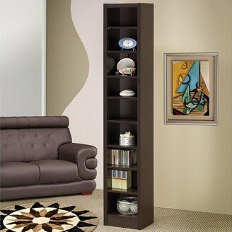 Snake River DÃ©cor 9 Shelf Narrow Sturdy Bookcase Brown - 52 x 63