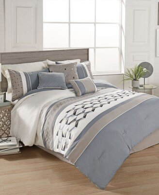 Riverbrook Home Beren 7 Pc Queen Comforter Set - Blue/tan/ivory