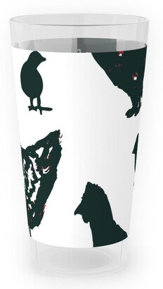 Outdoor Pint Glasses: Chickens - Neutral Outdoor Pint Glass, Black