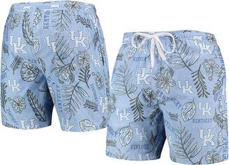 Men's Wes & Willy Light Blue Kentucky Wildcats Vintage-Like Floral Swim Trunks