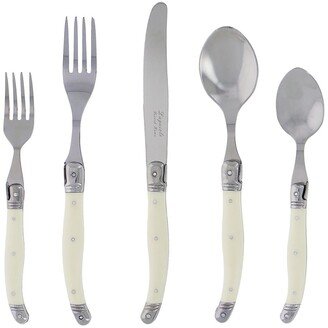 20-Piece Laguiole Faux Ivory Flatware Set