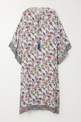 Printed Crepe De Chine Kaftan - Blue