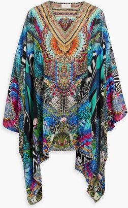 Embellished printed silk crepe de chine kaftan-AA