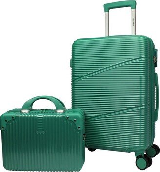 Highway 2-Piece Hardide Carry-On Spinner Luggage Set - Green