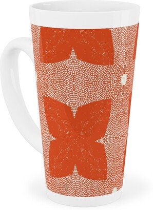 Mugs: Red Geo Garden - Red Tall Latte Mug, 17Oz, Red