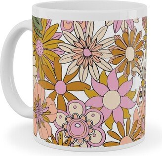 Mugs: Chelsea Vintage Floral Garden - Pink Ceramic Mug, White, 11Oz, Pink