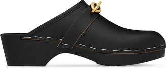 Toff Embellished Leather Clogs