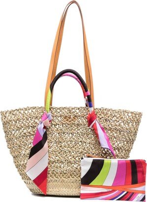 Sun Is Up logo-print beach bag