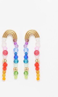 Double Rainbow Beaded 18kt Gold-plated Earrings