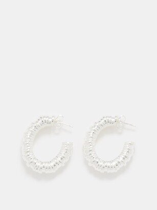 Easton Textured Silver-plated Hoop Earrings