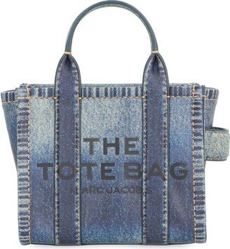 Logo Printed Denim Mini Tote Bag