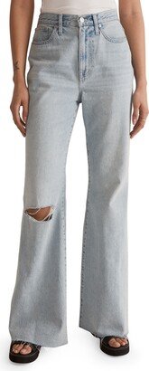 Ripped High Waist Baggy Flare Jeans