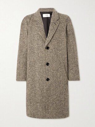 Herringbone Wool-Tweed Coat