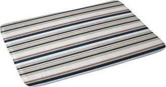 Little Arrow Design Co. Multi Striped Memory Foam Bath Mat Blue/Brown