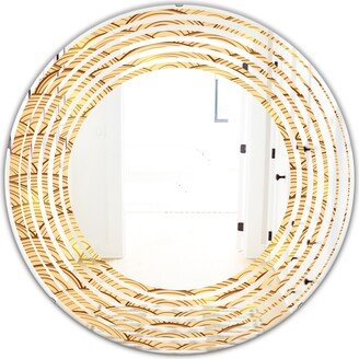 Designart 'Golden Clouds In The Sky' Printed Modern Round or Oval Wall Mirror - Wave