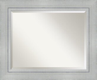 Beveled Wood Bathroom Wall Mirror - Romano Silver Frame - Outer Size: 35 x 29 in