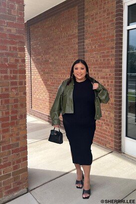 Plus Size Sweater-Knit Midi Dress