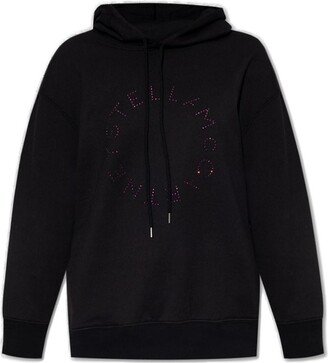 Logo Embellished Drawstring Hoodie