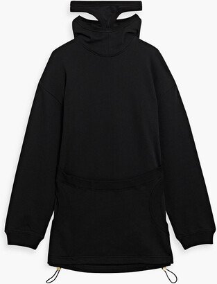 Oversized layered French cotton-terry hoodie