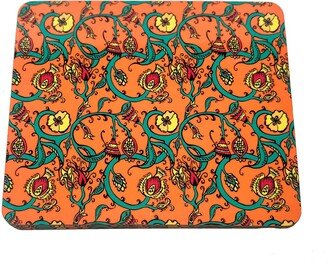 Laura B Interiors The Orange Decorative Thistle Set Of Four Placemats