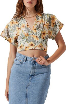 Tie Back Crop Satin Blouse