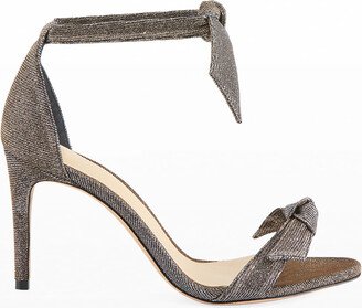 Clarita Mid-Heel Metallic Evening Fabric Sandals