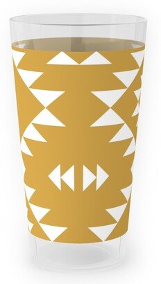 Outdoor Pint Glasses: Navajo - Gold White Outdoor Pint Glass, Yellow