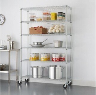 6-Tier 48x18x72 Wire Shelving with Backstands