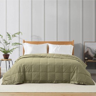 Oversize Lightweight Down Blanket With Satin Trim-AE