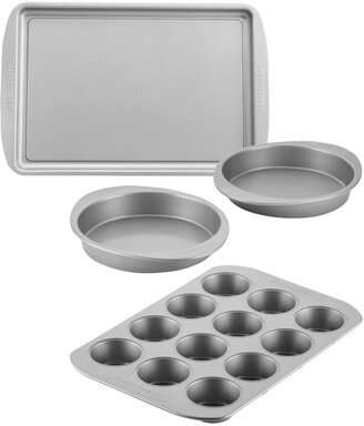 Bakeware Nonstick Cookie, Muffin, Cupcake, and Cake Pan Set, 4-Pc., Gray