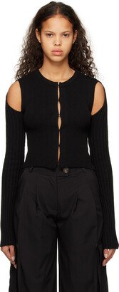 OPEN YY Black Cutout Cardigan