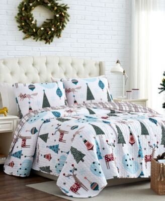 Winter Wonderland Oversized Reversible 3 Piece Quilt Set Collection