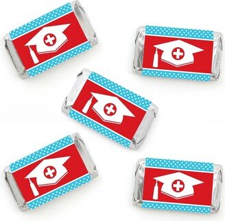 Big Dot Of Happiness Nurse Graduation - Mini Candy Bar Wrapper Stickers - Nursing Party Favors 40 Ct