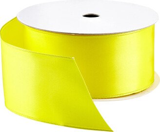 Wired Ribbon Double Face Satin Yellow