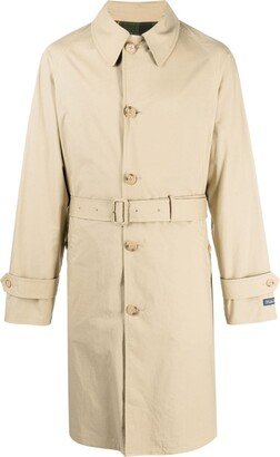 Balmacaan reversible trench coat