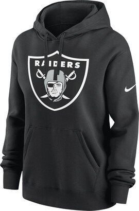 Women's Logo Club (NFL Las Vegas Raiders) Pullover Hoodie in Black