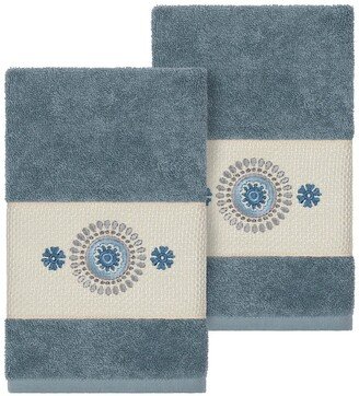 Isabell Embellished Hand Towel - Set of 2 - Teal