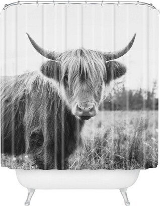 Chelsea Victoria Highland Cow Shower Curtain Black/White