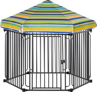 Outside Indoor Dog Playpen Locking Door & Metal Frame, 59.75 x 51.75