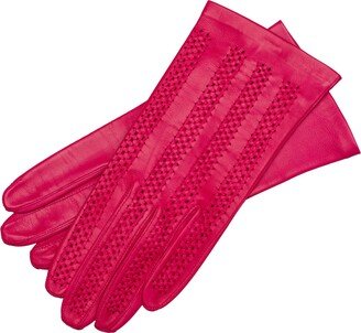 1861 Glove Manufactory Vernazza - Hot Pink Leather Gloves For Woman