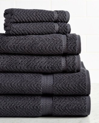 Herringbone Weave 6Pc Towel Set-AA